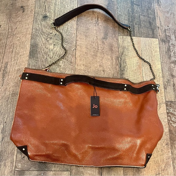 Anthropologie Handbags - NWT Anthropologie x Jo Bags Brown Leather and Suede Tote Bag